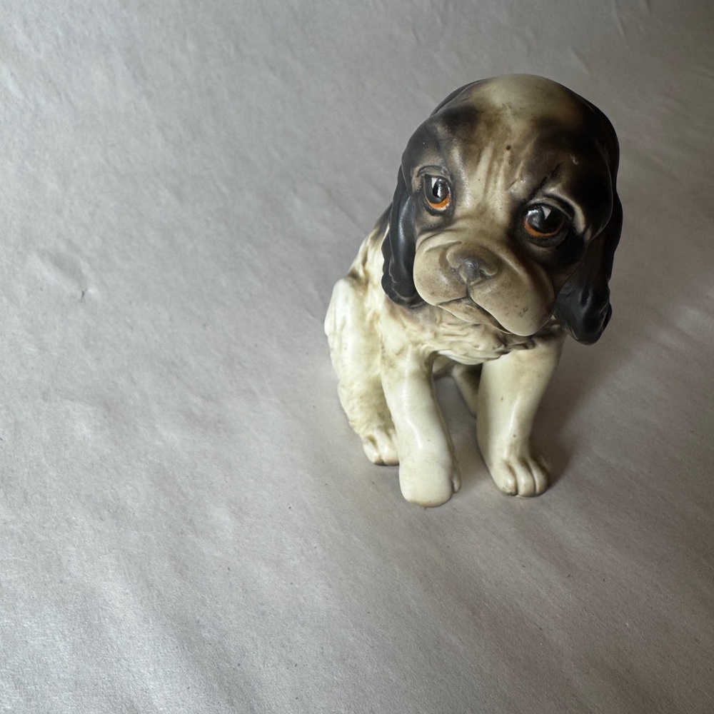 Vintage Ceramic Cocker Spaniel Dog Figurine ~ 3 1/2" Tall ~ Made In Japan